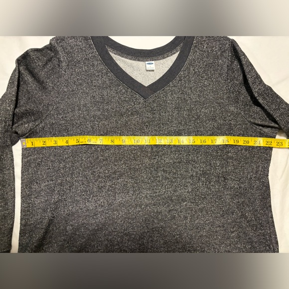 Large blue v neck Old Navy french terry sweatshirt with waistband, L - Picture 4 of 10